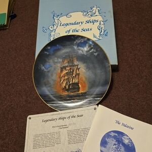 80s Royal Cornwall "The Palatine" Collector Plate by Artist D'Estrehan